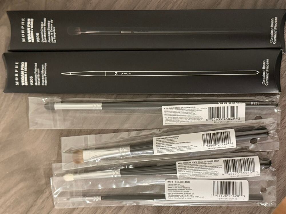 Morphe Makeup Eye Brush Bundle 6 Pc Vegan Pro M321 M167 M431 NEW